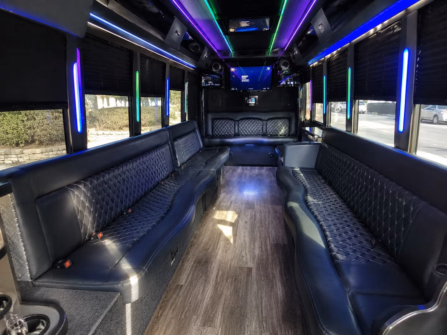 ann arbor 15 passenger party bus interior