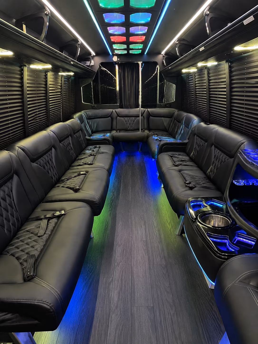ann arbor 20 passenger party bus interior