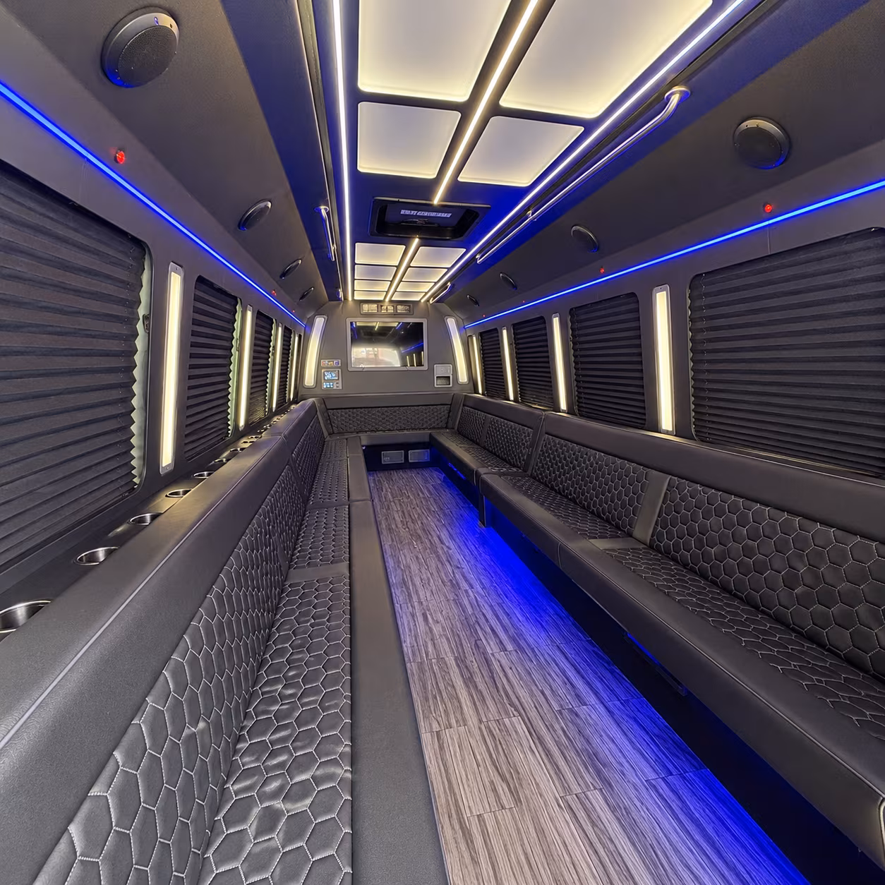 ann arbor 30 passenger party bus interior