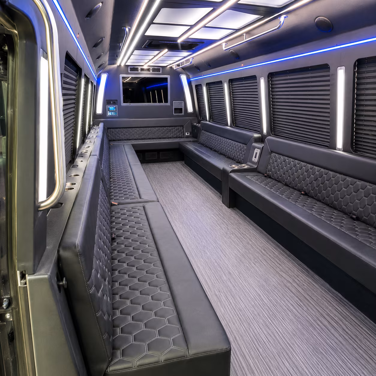 ann arbor 40 passenger party bus interior