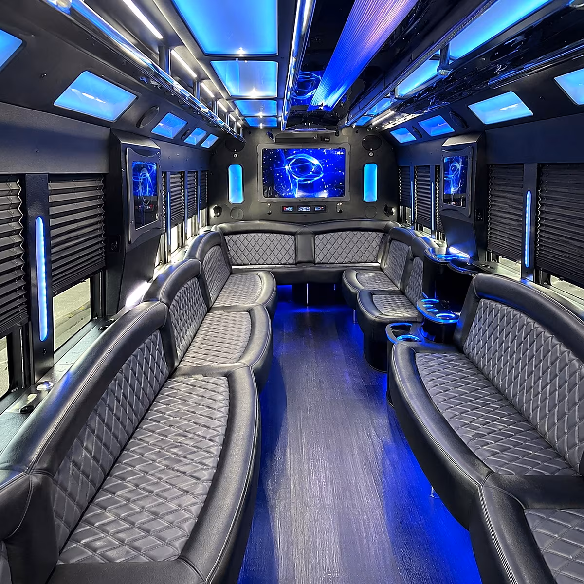 ann arbor 50 passenger party bus interior